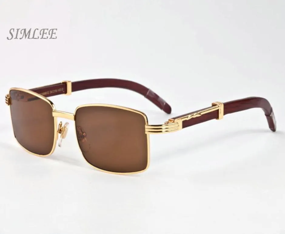 Designerskie okulary przeciwsłoneczne dla męskich szklanek rogów w stylu retro bambusowe okulary przeciwsłoneczne Drewno