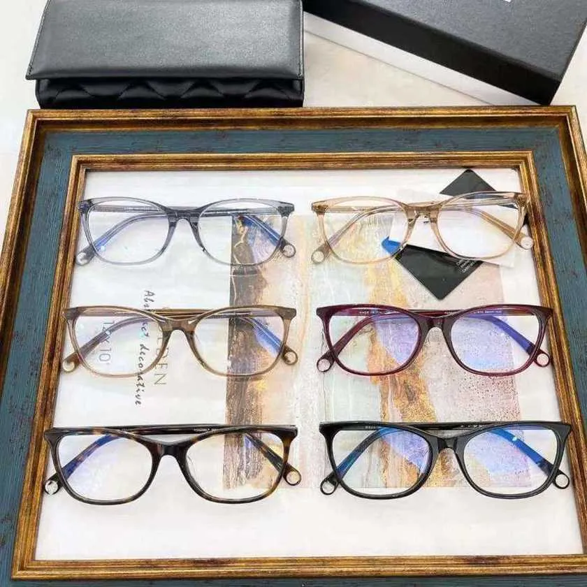 New luxury designer sunglasses year Tiktok Online Celebrity Same Literature Art Japanese and ins style Glasses Women's Versatile Plain Frames 3414-A