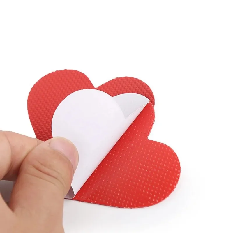 2024 1 Par Love Heart High Heel Anti-Slip Self-Adhesive Protective Sole Stickers Red Love Form Non-Slip Protect Pads Cushion Insula Sure,