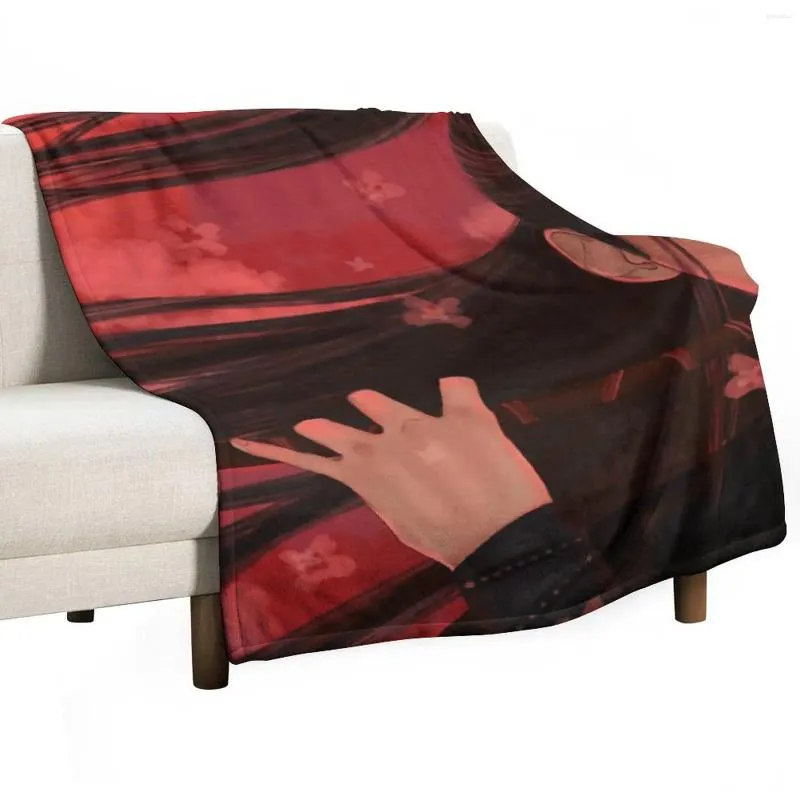 Koce Wei Wuxian - Untamed Summer Camps wełniany koc odporność na skurcz trwałą graficzną sofę w stylu vintage