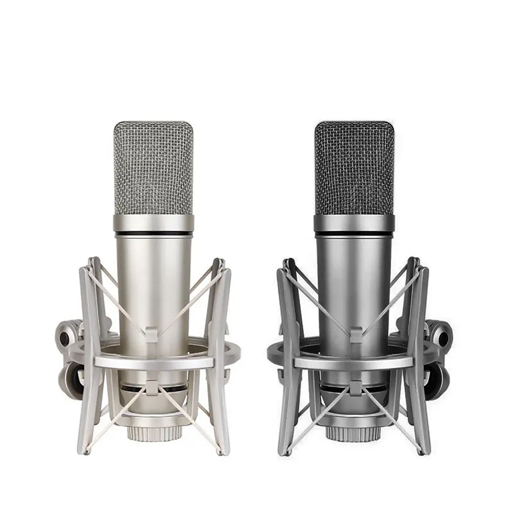 Mikrofoner Ny 25 mm kapslar Studio Sound Recording Condenser Microphone med mikrofonchockmontering för dator Vocal Gaming Microphone