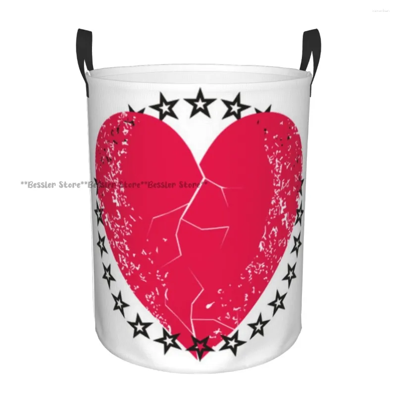 Laundry Bags Dirty Basket Heart With A Stars Circle Folding Clothing Storage Bucket Toy Home Waterproof Organizer