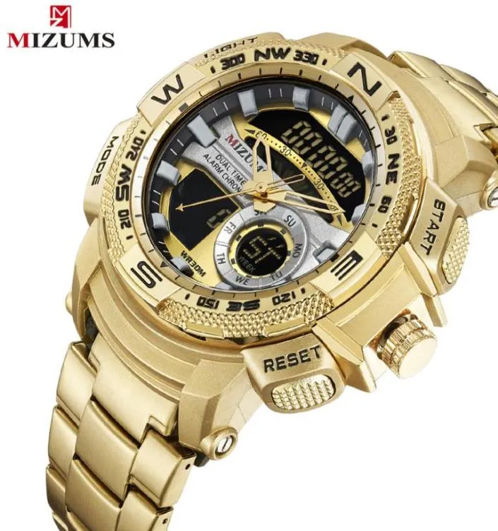 Mizums Men039S Analog Military Sport Digital Quartz kijkt waterdichte merk luxe mannelijke pols horloge mannen relogio dourado mascul6021179