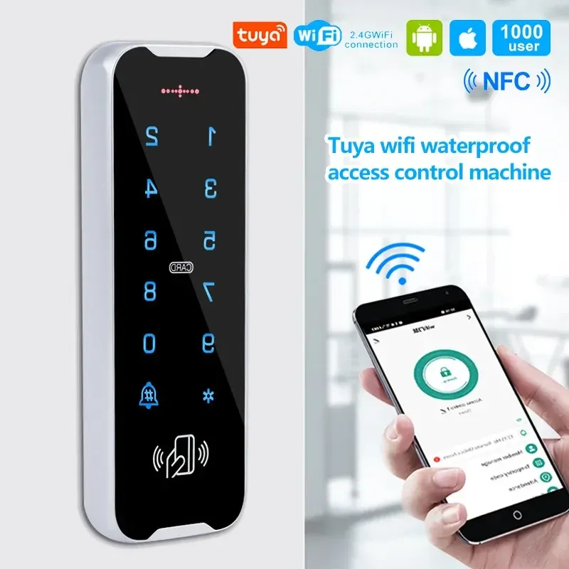 Leitores IP68 Totalmente à prova d'água RFID Control Keypad Metal Metal Shell 125kHz Reader Metal Touch Controller Wiegand26/34 Door da campainha