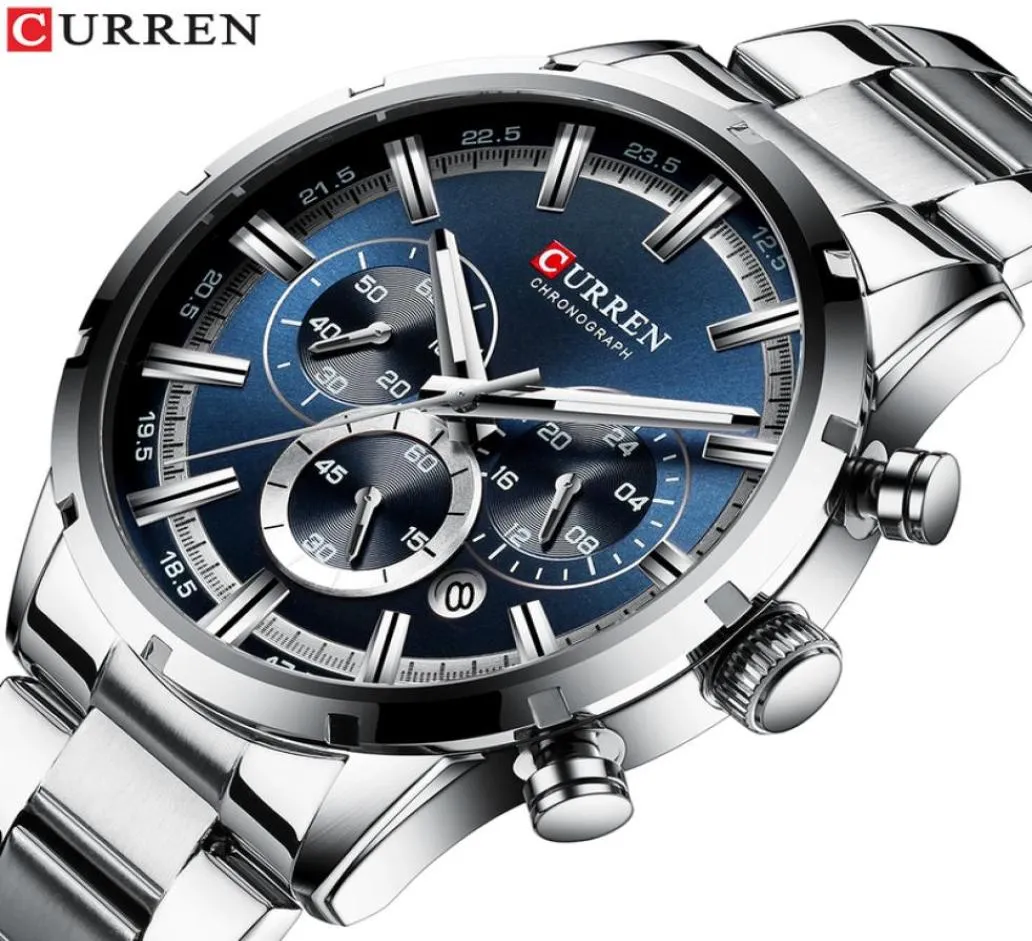 Relogio Masculino Curren Fashion Mens Uhren Top -Marke Luxus -Handgelenk Quarzuhr Männer wasserdichte Chronograph 2203291630604