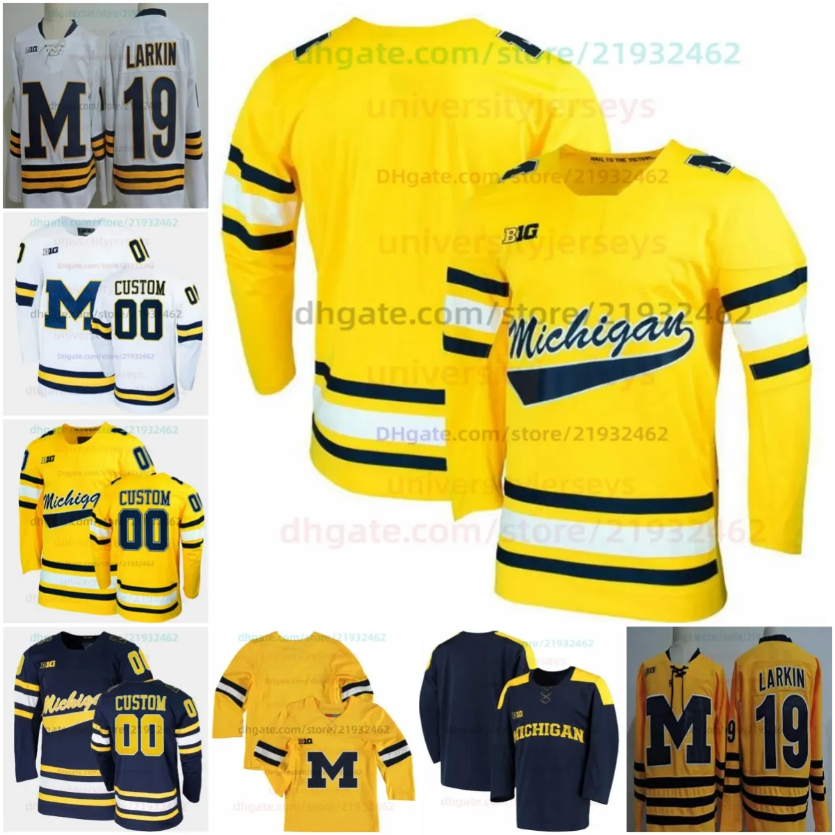 Michigan Wolverines Hockey Trikot 19 Dylan Larkin Michael Pastujov Nick Blankenburg Cam York Dylan Larkin Jack Becker Strauss Mann Brendan Brisson