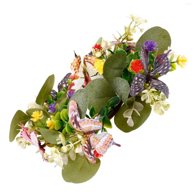 Dekoracyjne kwiaty Pierścionki z wieniec Wewrawia Wymiar Sprężyny drzwi przednie liść liść plastikowy sztuczny filar Witaj