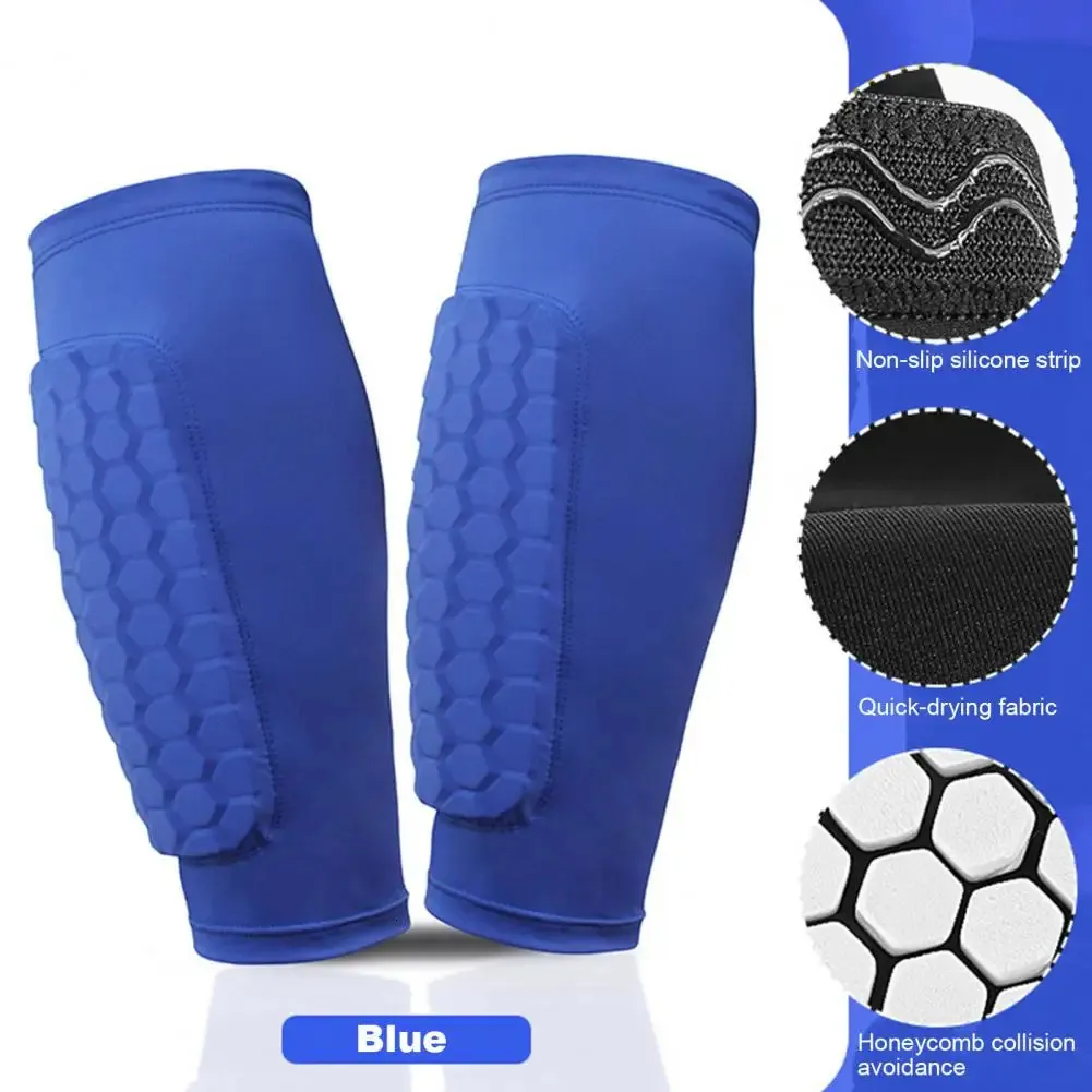 1Pcs Soccer Shin Guards Pads for Kids Youth Adult Calf Compression Sleeve with Honeycomb Support Splint 240402