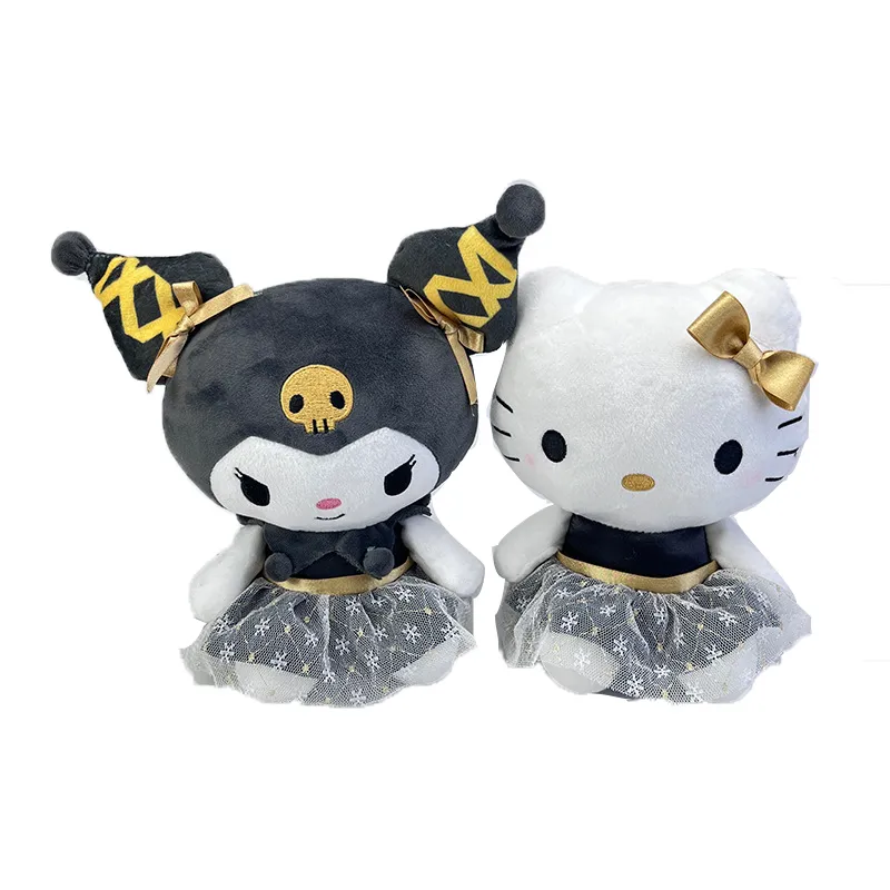 Factory Wholesale Price 3 Styles 21cm Gold Kuromi Plush Toys Mymelody Kitty Cat الرسوم المتحركة والتلفزيون الهدايا الطرفية للأطفال