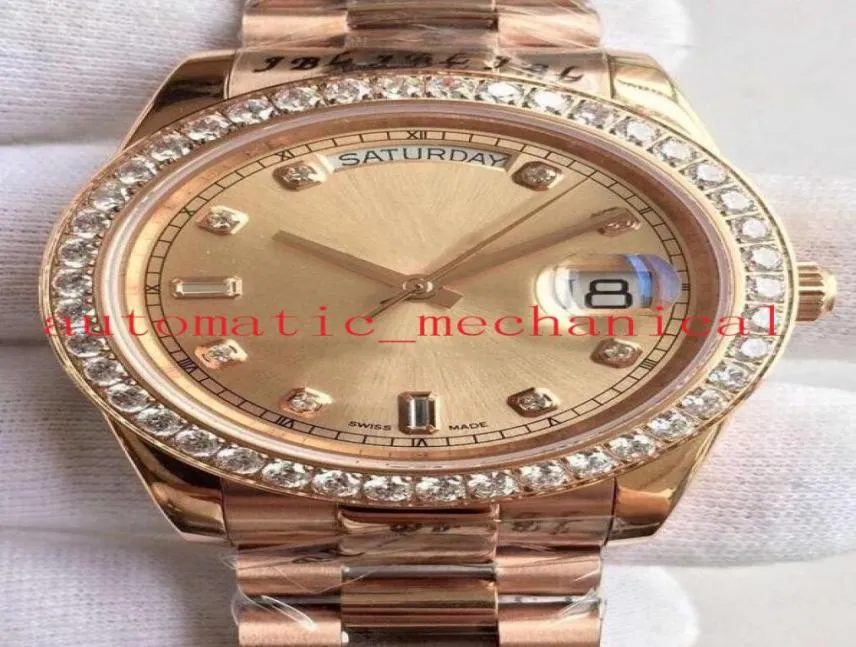 Relógio de luxo 3 estilo 18K Solid Yellow Gold Diamond Buzel Dial 41mm Mens assistir Men039s Automático Men039s Relógios Wristwatch5904671