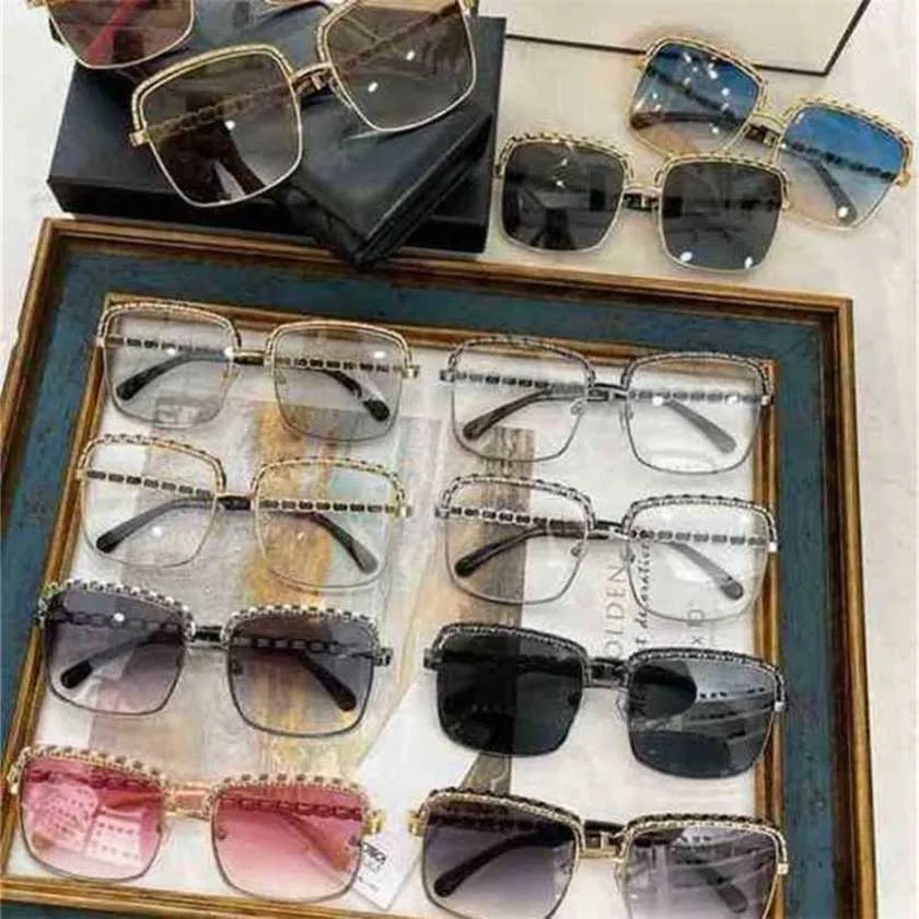 Projektanci okulary przeciwsłoneczne 10% zniżki na luksusowy projektant Nowe okulary przeciwsłoneczne dla mężczyzn i damskich 20% zniżki na wersję modową gorącą łańcuch Chen Weiting Flat Square Flat Brame