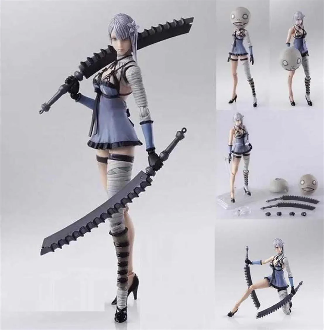 Anime Cartoon Game Nier Automata Replicant Gestalt Kaine Ação Movável Ação Movável Figura PVC Toys Collection Modelo 14cm Q0621235D9556014