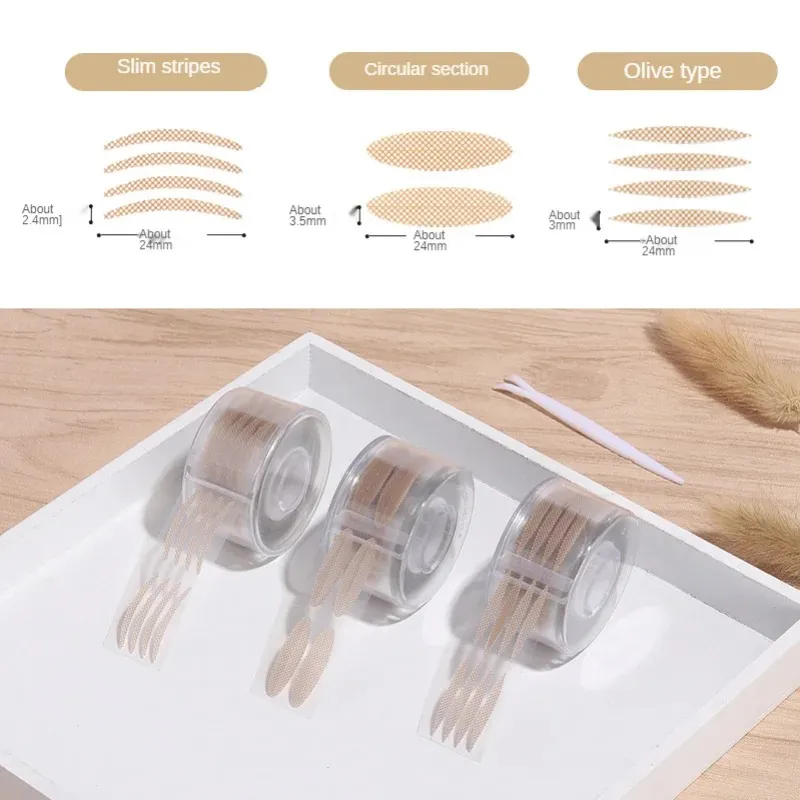 2024 Double Eyelid Tape große Augen Unsichtbares Augenlid Stiker Lace Augenliftstreifen oder L Augenlid Stikers Kleber Aufkleber Make -up -Werkzeug Doppelte