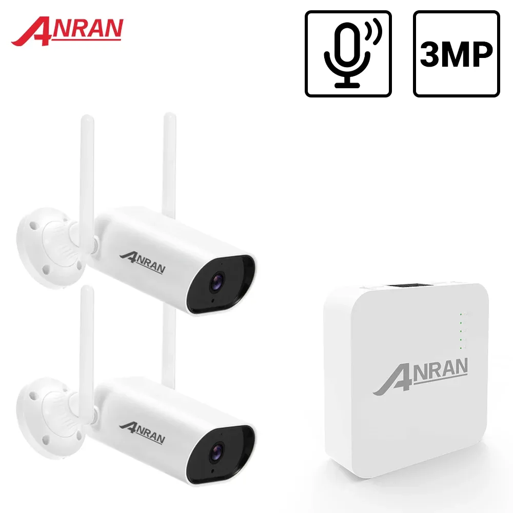 System Anran 3MP Mini CCTV Wireless System Audio -Datensatz Outdoor Waterdes P2P WiFi -Überwachungskamera Set Videoüberwachung Kit App