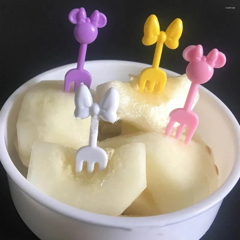 Gafflar 10st animaliska fruktgaffel mini tecknad barn snacks tårta dessert plockning tandpetare bento luncher fest dekor