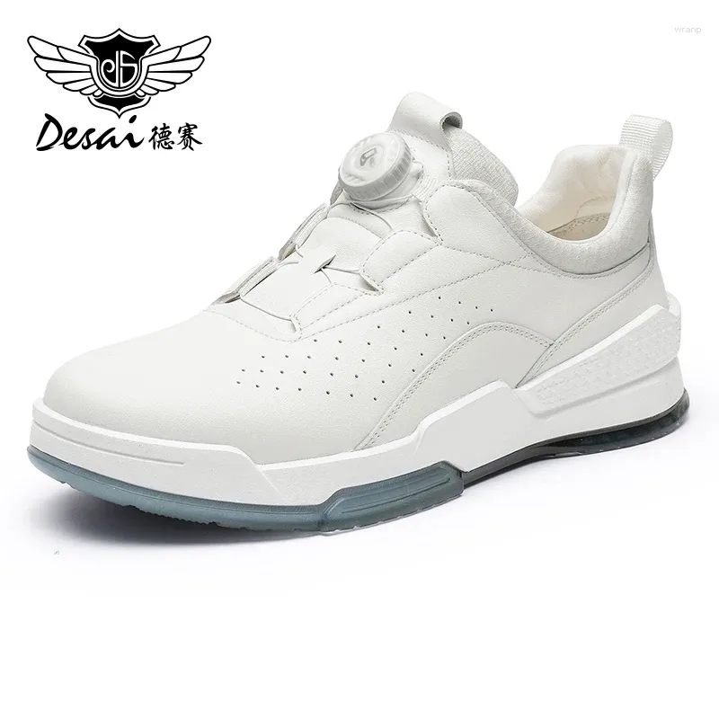 Casual Shoes DESAI Full Grain Leather Men Soft Bottom LINXFON Outsole Sneaker For Business Worker Breath 2024 Fashion