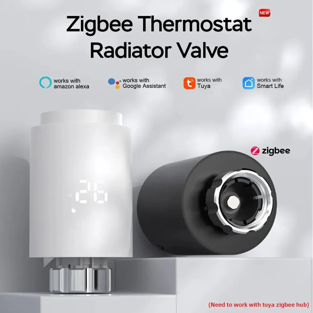 Kit Onenuo Tuya Zigbee3.0 TRV Radiator Actuator Valve Smart Programmerbar termostat Temperaturkontroll Support Alexa Google Home