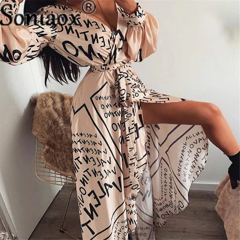 knee length dresses for ladies Summer Sexy Club Dress Women Letters Print Short Sleeve Loose Dresses