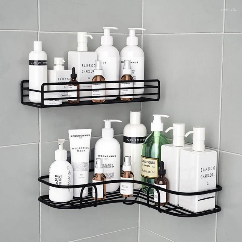 Bedding Sets 1/2PCS Bathroom Shelf Shower Wall Mount Shampoo Storage Holder With Suction Cup No Drilling Kitchen Accessories