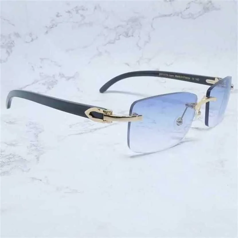 2024 10% OFF Luxury Designer New Men's and Women's Sunglasses 20% Off Buffalo Horn Rimless Square White Black Buffs Glasses Trendy Eyewear gafas de sol hombreKajia