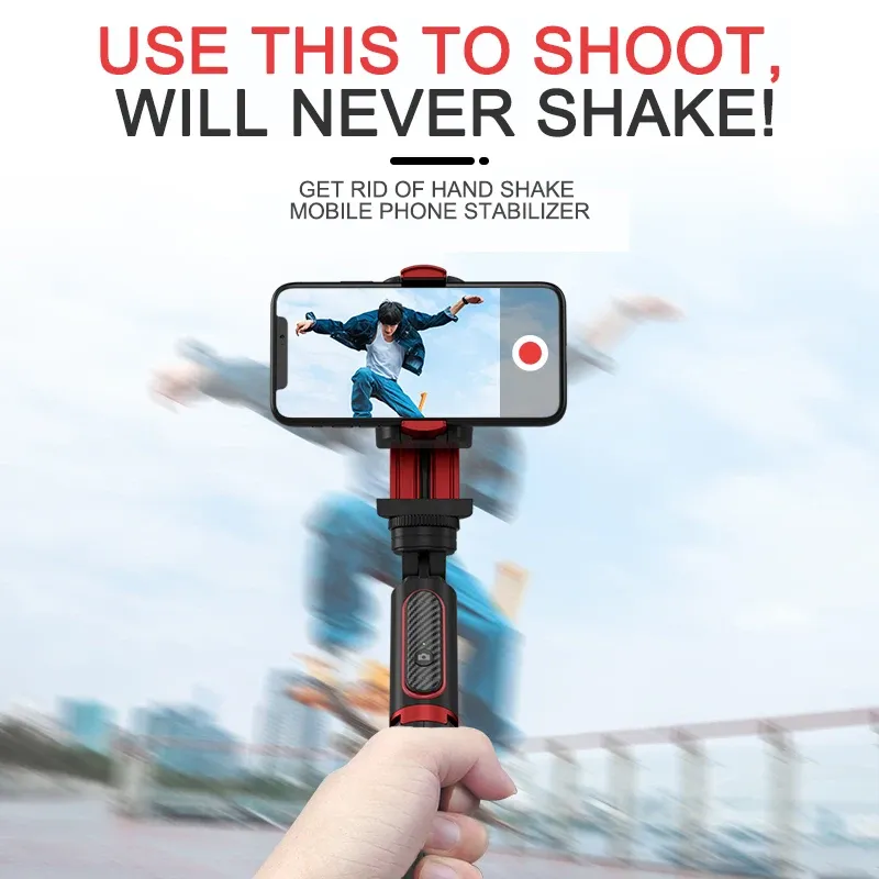 Monopods Telefon Stabilizatör Selfie Stick Video Çekim Vlog Antishake Kararlı Tripod Canlı Yayın Cihazı Kamera Hareket Handlı Ptz