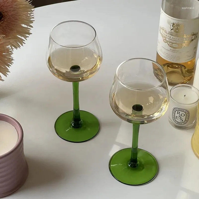 Wine Glasses Vintage Champagne Cocktail Sparkling Glass Crystal Clear Home Coffee Milk Juice Cup Buffet Party Alcohol Beverage Goblet