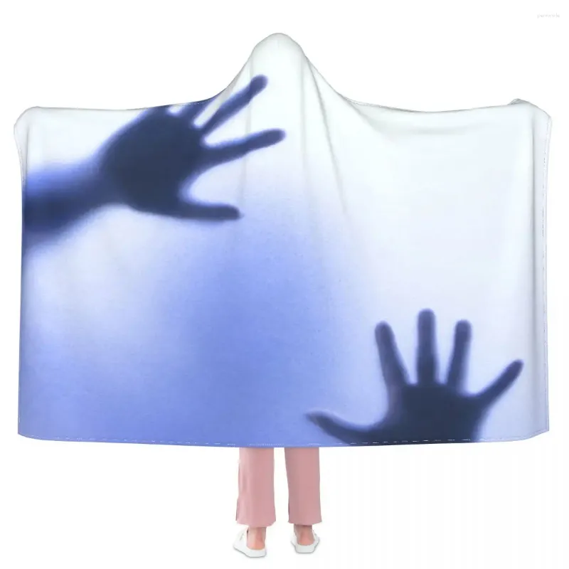 Blankets Horror Grimace Blanket Trapped Hands Sofa Super Soft Hooded Fashion Aesthetic Fleece Bedspread