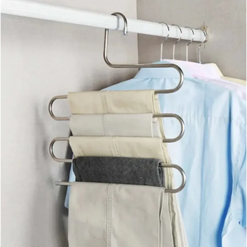 Multi-functional S-type Trouser Rack Stainless Steel Multi-layer Trouser Rack Traceless Adult Trouser Hanger