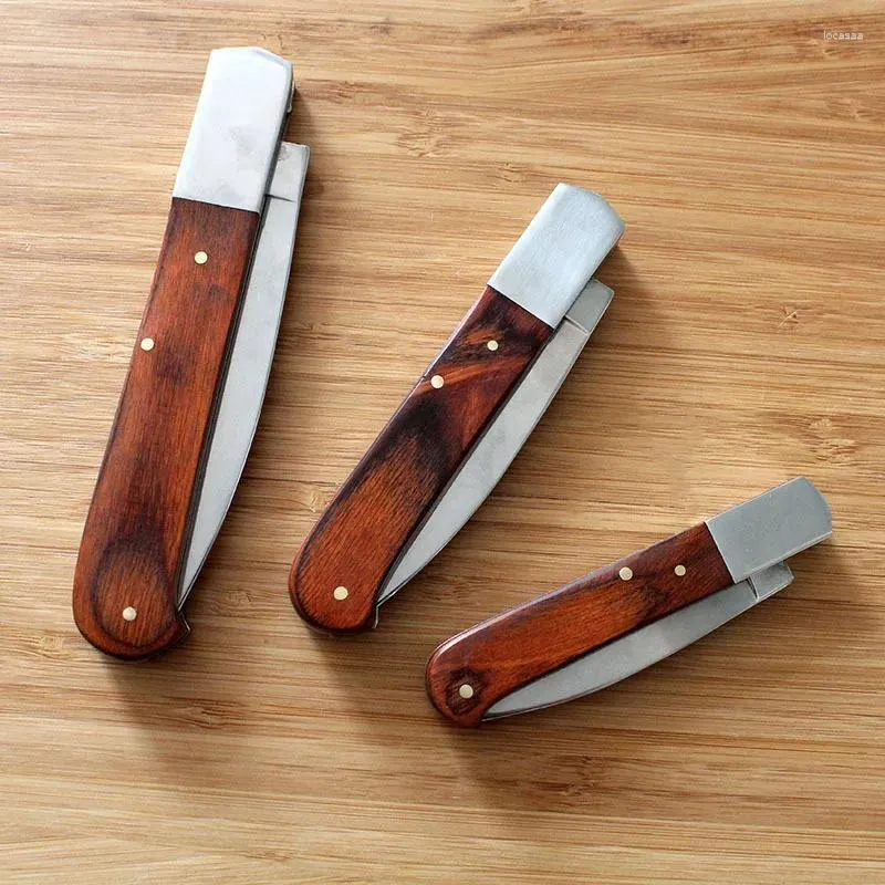 Knivar Redwood Handle Multifunction Fruit Cleaver KnifeHigh Quality Steak Knife Stainless Steel Cutlery Table Outdoor Tools