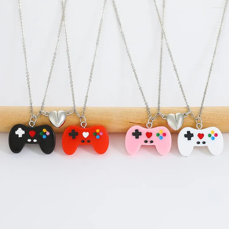 Naszyjniki wiszące urocze gamepad magnetyczny naszyjnik dla kobiet graczy mody gracze Charm Choker para akcesoriów biżuterii DIY Prezent 2024