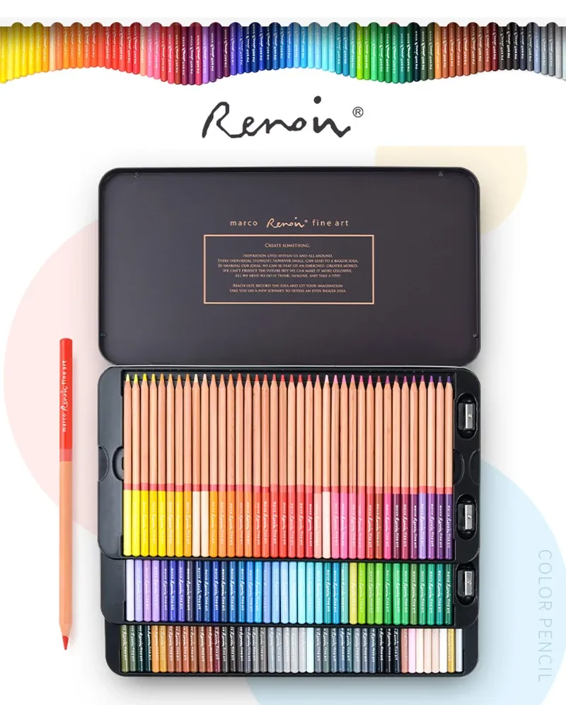 Crayons marco renoir 24/36/48/72/100/120 couleurs d'huile couleur crayon d'eau soluble crayons