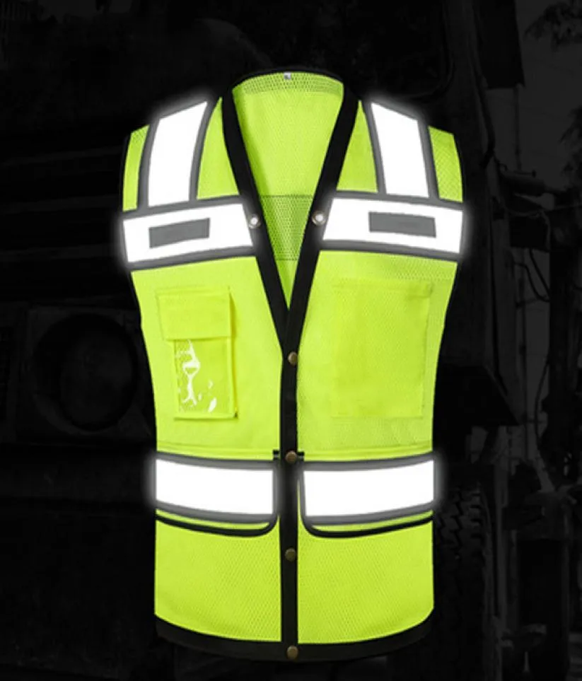 Forniture per la sicurezza del giubbotto riflettente SFVEST ad alta visibilità lavoro multipocchi di abbigliamento da lavoro uomo giubbotto 2463016