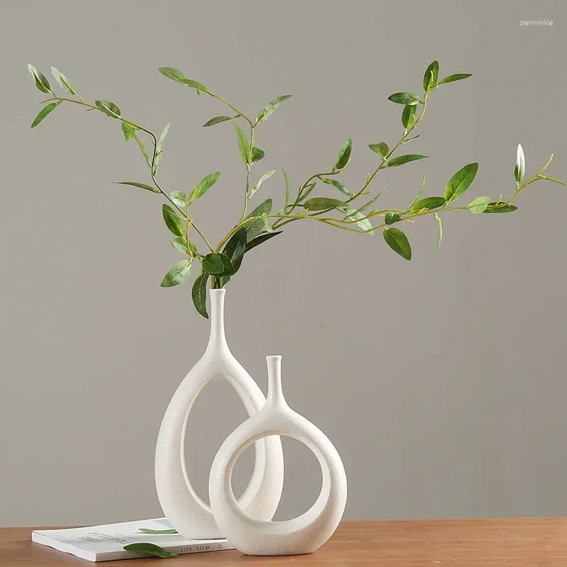Vasen Nordic INS kreative weiße Keramik Vase Light Luxus Home Wohnzimmer