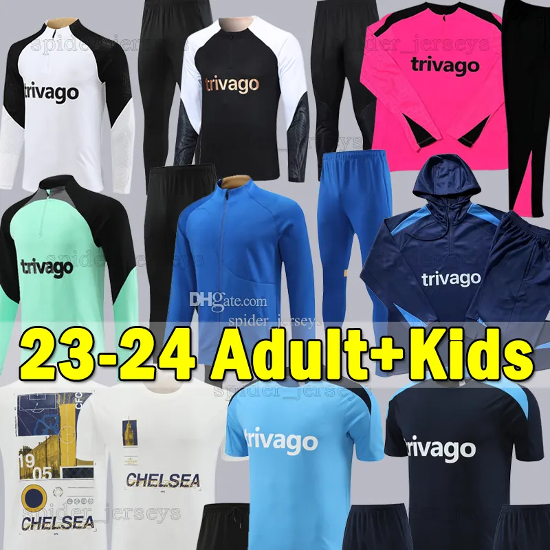 Xxxl 4xl 24 25 CFC Enzo voetbalsets 2024 2025 B.Badishile Lange mouw voetbaltruien T. Silva Hoodie Trench Coat Jas Training Mini Kids Kit Tracksuits Tracksuits