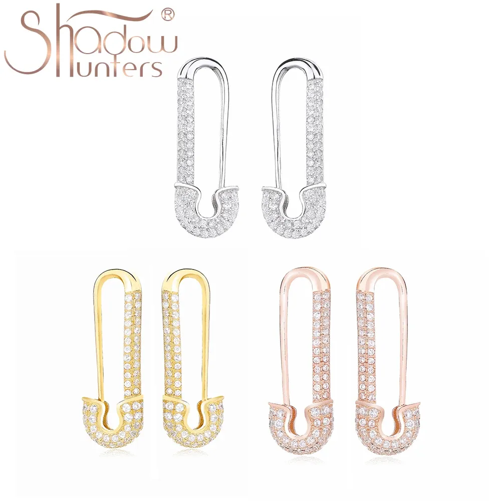 Orecchini Shadowunters originale 925 Sterling Silver Safety France Women Orecchini a cerchio Full Zircon Cz Femme Bijoux Brand Gioielli all'ingrosso