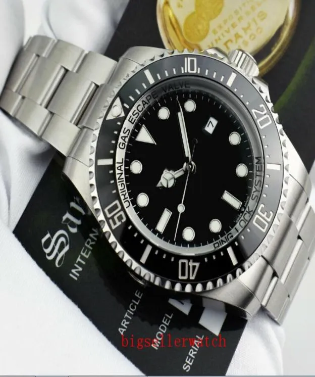 새로운 남성 시계 깊은 세라믹 베젤 Seadweller 126660 44 mm Stanless Steel Glide Lock Clasp Automatic Mechanical Watches Chrono1303243