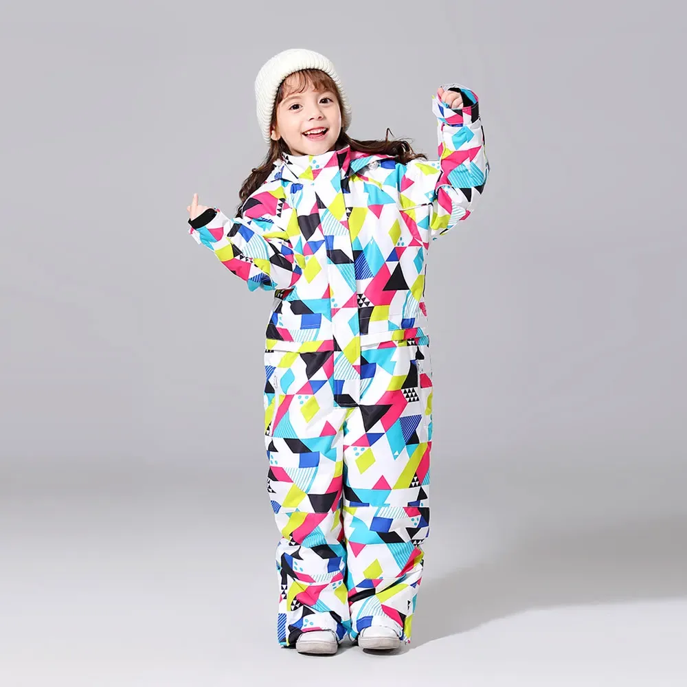 Kostymer 2023New Winter Ski Suits For Kids Waterproof Outdoor Jumpsuit Girls Snowboard Jacket Vattentät skidåkning övergripande 30 Degrees