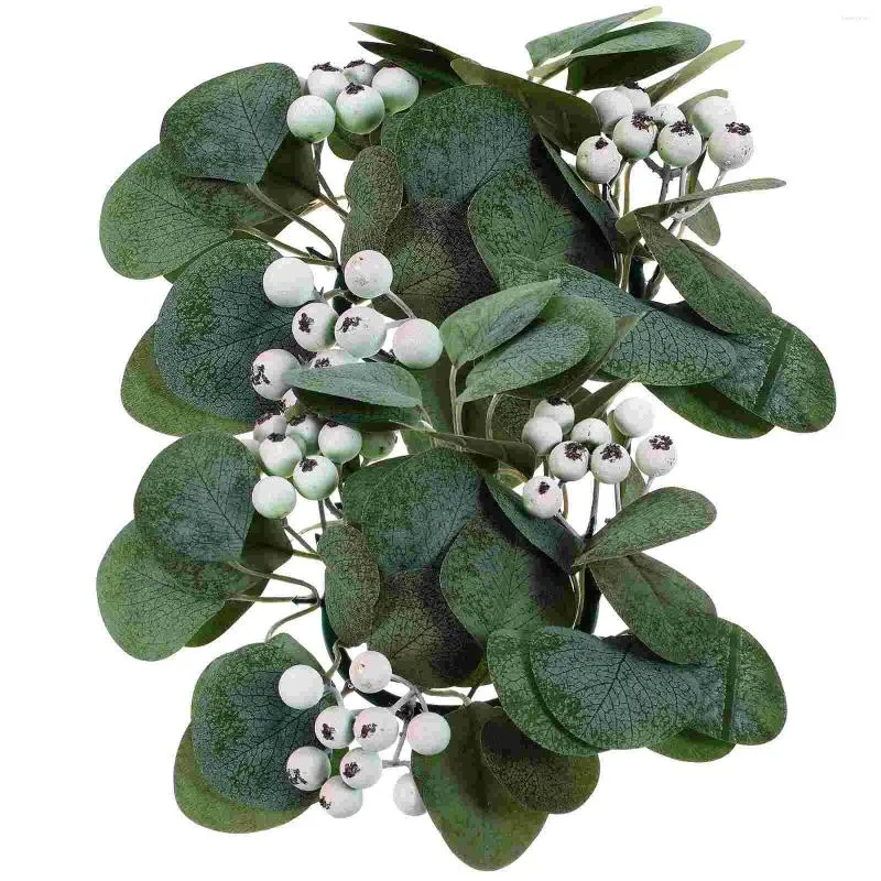 Decorative Flowers 2pcs Wedding Ring Greeney Eucalyptus Leaves Wreaths Artificial Leaf Rings