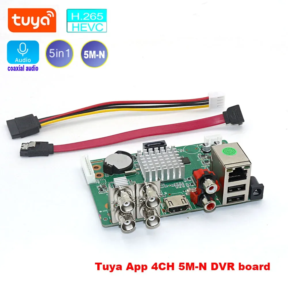 レコーダーTUYA XVR DVR BOARD 4CH 5MN 1080P NVR 4チャンネルBNC出力同軸オーディオTVI CVI AHD IP for CCTV Surveillance Security Cameras