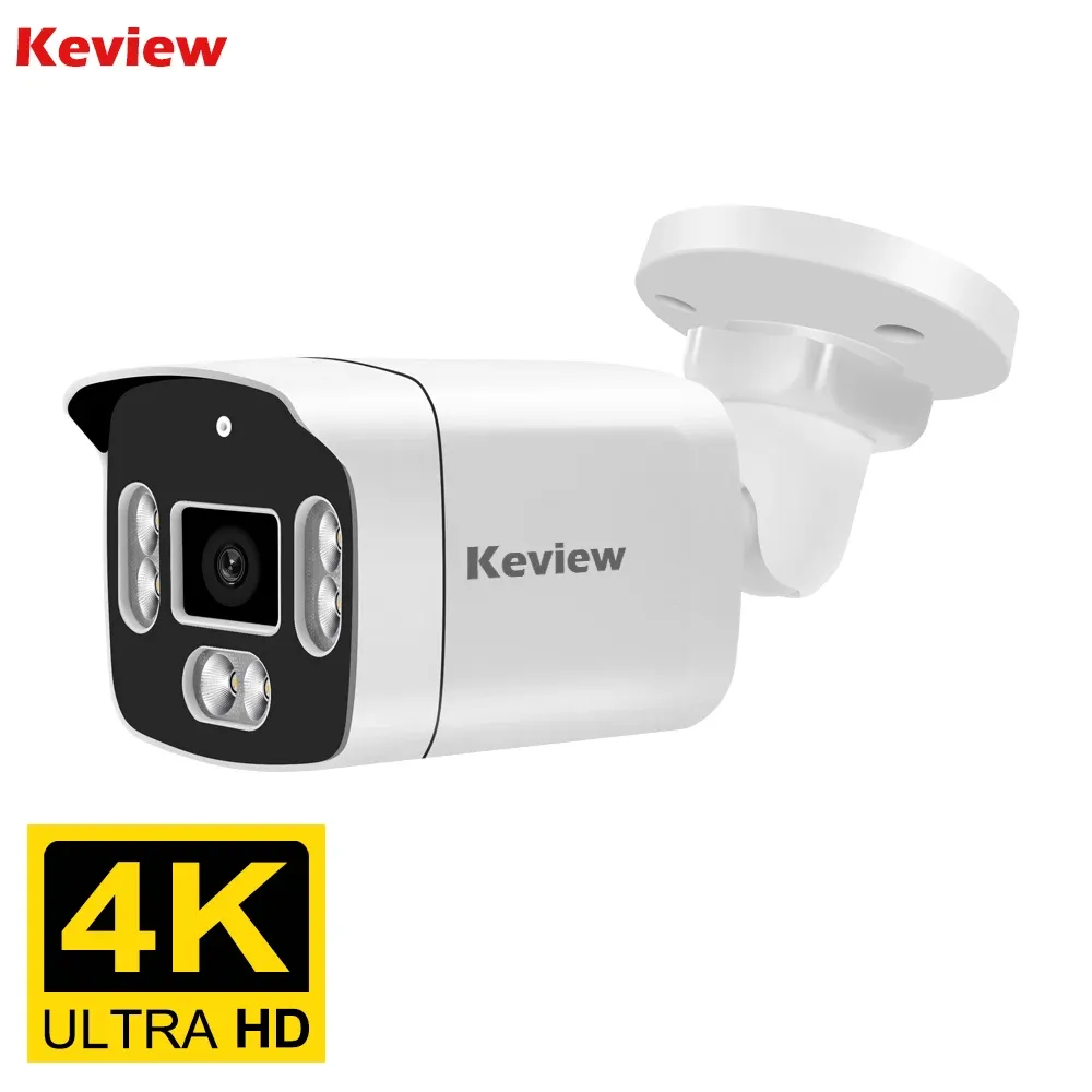 Kameras 4K POE -Kamera Videoüberwachung IP ONVIF Audio 48V POE oder DC 12V 4MP 8MP Night Vision Bullet wasserdichte Überwachungskamera für NVR