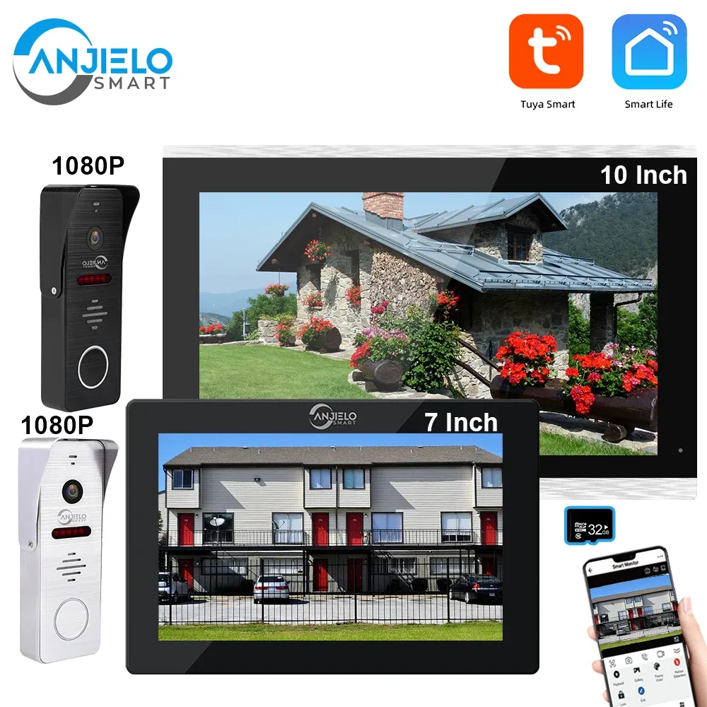 Interphone WiFi Video Interphone System for Home Security Kit 1080p Door Camera Apartment Pobell Interphone In Private House 7/10 pouces Tuya