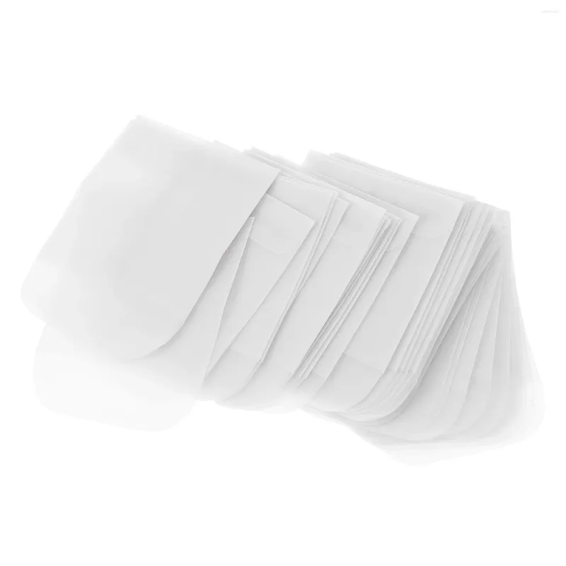 Подарочная упаковка 50 штук для хранения мешков ювелирных украшений конверт конверты мини -кольцо белые штампы собирают мешочки