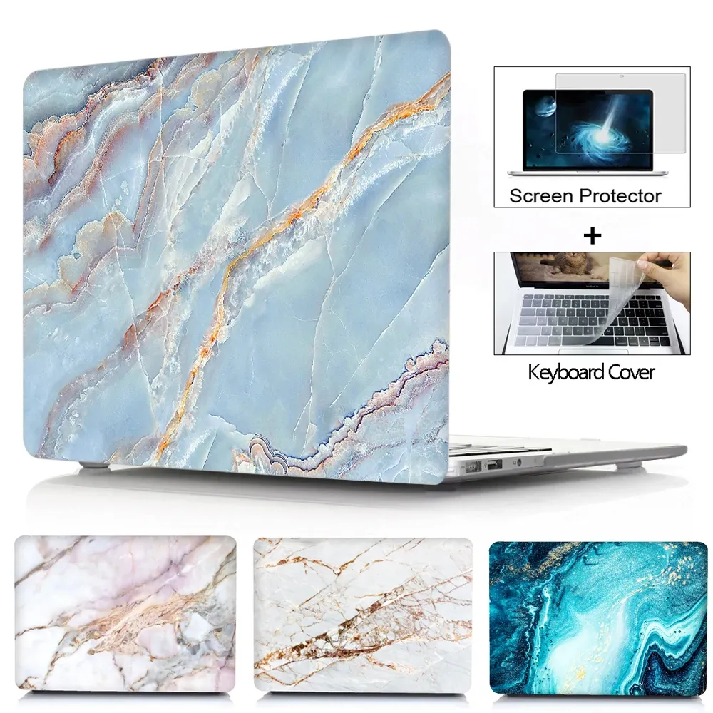 Case Case Captop Case لـ MacBook Pro 13 Case M1 2020 لـ MacBook Air 13 Case Touch ID A2337 لـ MacBook Pro 16 15 12 14 Marble Hard Shell