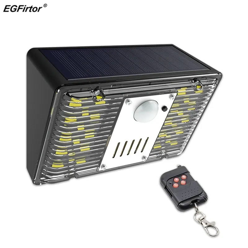 Siren Egfirtor Lâmpada solar Lâmpada Lâmpada Remota Controle de Segurança Sensor de Motivo de Motivo Sirene 129dB Detector para Yard Home Outdoor