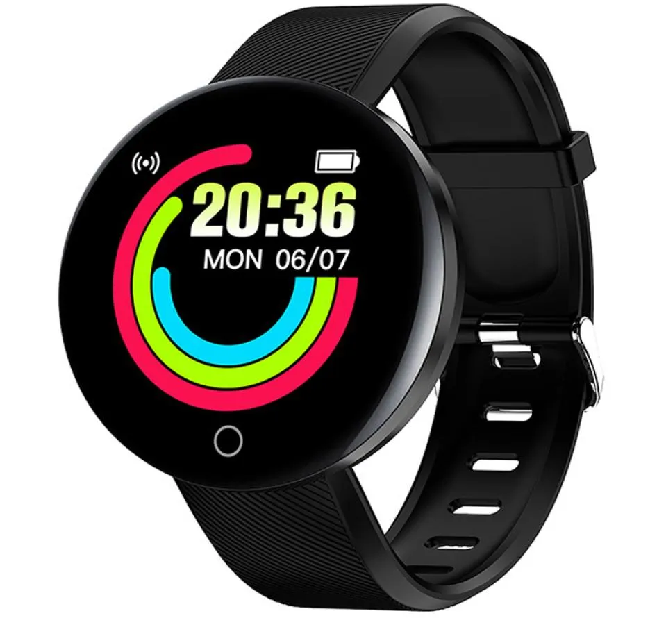 D18S Akıllı İzle Yuvarlak Kan Basıncı Kalp Hızı Monitörü Erkekler Fitness Tracker Smartwatch Android ios Kadın Moda Elektron Saat7490781
