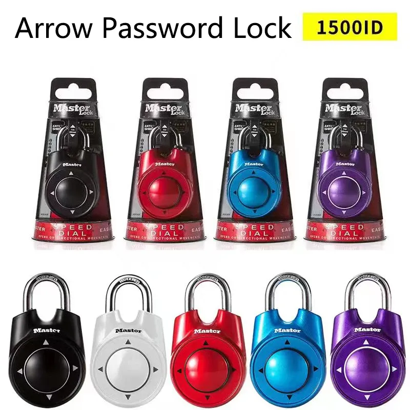 Lock Master Lock 1500ID Portable Padlock Arrow Combination Directional Password Padlock Gym School Health Security Locker Door Lock