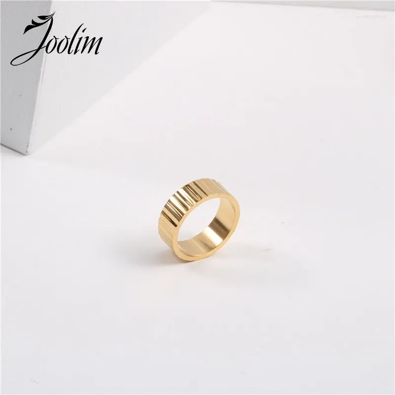 Clusterringen Joolim Jewelry High End PVD Groothandel waterdichte modebord tandwielen roestvrij staal voor vrouwen