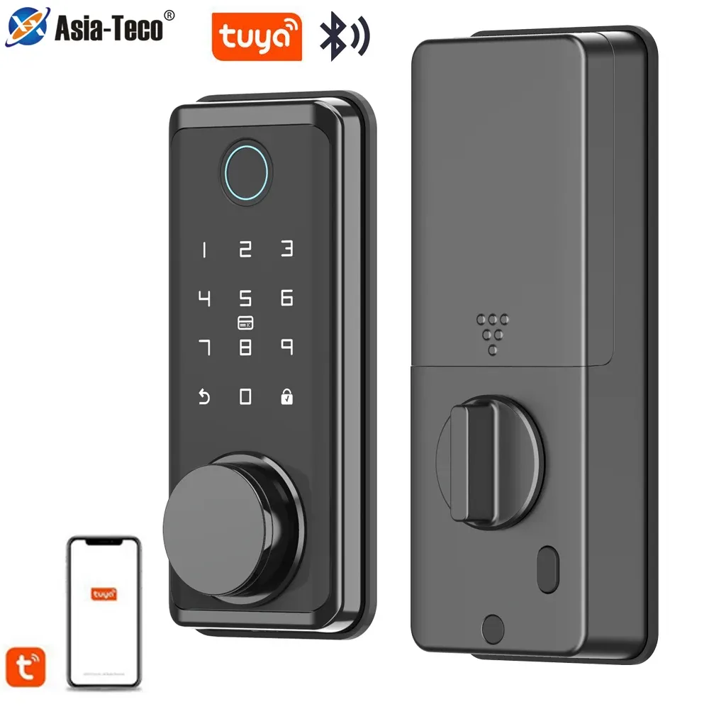 Lock Tuya Bluetooth Mobile Unlock Fingerprint Magnetic Password Temporary Password Smart Door Lock Keyless Entry Support tuya Gateway