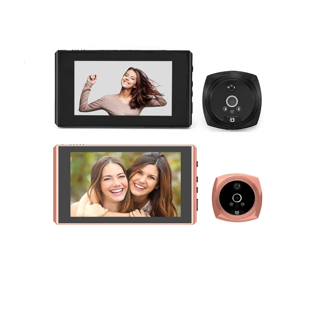 Deurbel 4,3 inch Peephole Video Deurbel Deur Camera Viewer Wide Angle Cat Eye LCD -scherm Bewegingsdetectie Bezoeker Record Door Bell