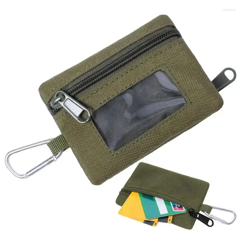 Aufbewahrungstaschen Mini Tacticals Bag Key Card Hülle Outdoor-Veranstalter mit D-Ring-Clip-Anhang Fanny Pack tragbare Geldbörse zum Camping